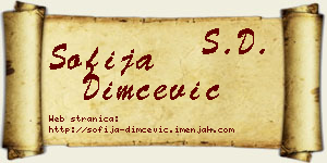 Sofija Dimčević vizit kartica